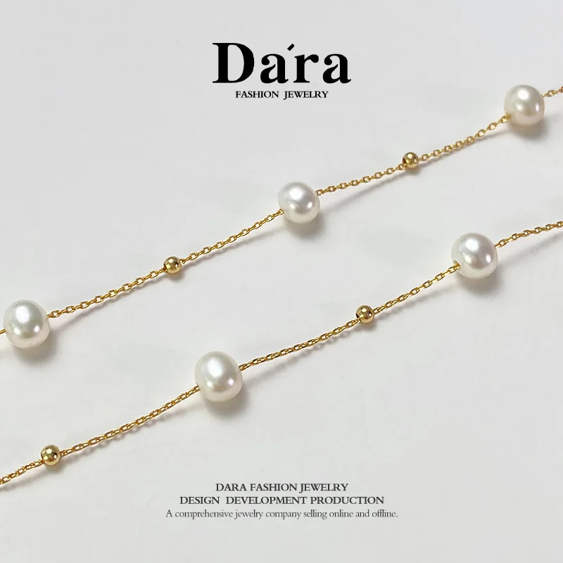 Freshwater pearl necklace with 6-7mm pearls, a luxurious and elegant daily gift choice for women