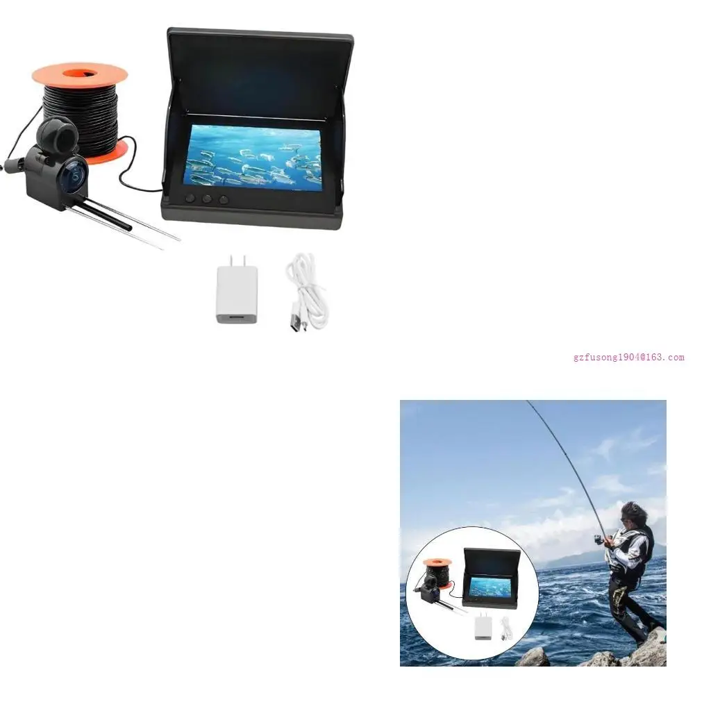 

15/20/30/50m Depth Detection Fishing Camera for Kayak Ice Fishing 5in Screen D5QD
