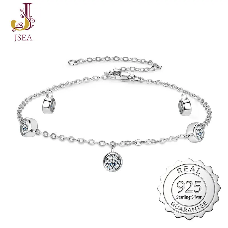 

Luxury Moissanite S925 Sterling Silver Adjustable Bracelets - High-Quality Fashion Jewelry for Women