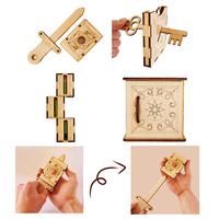 Wooden DIY Magic Set, Magic Pencil Box, Word Through Finger Magic Trick Sword Through Finger Magic Trick, DIY Magic Set