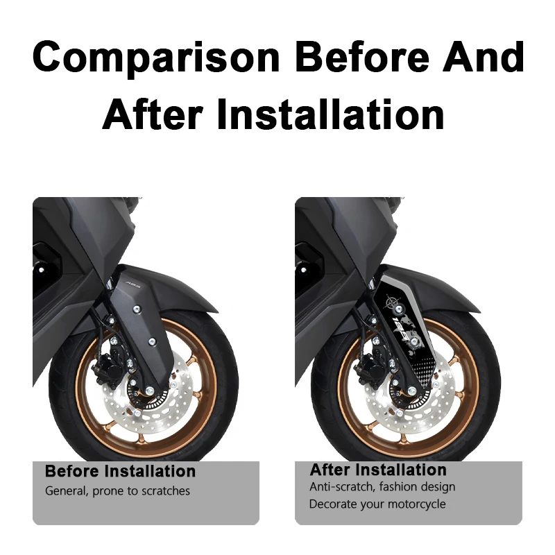 POSFIRA Motorcycle Front Fender Sticker 3D Resin Decals for Yamaha Nmax 125 N Max/Tech Max Nmax125 2025-2026 Accessories