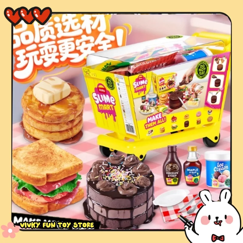 Diy Mystery Box Slime Mart Fidget Toy Blind Box Slime Pizza Burger And Donut Diy Baking Festival Gift