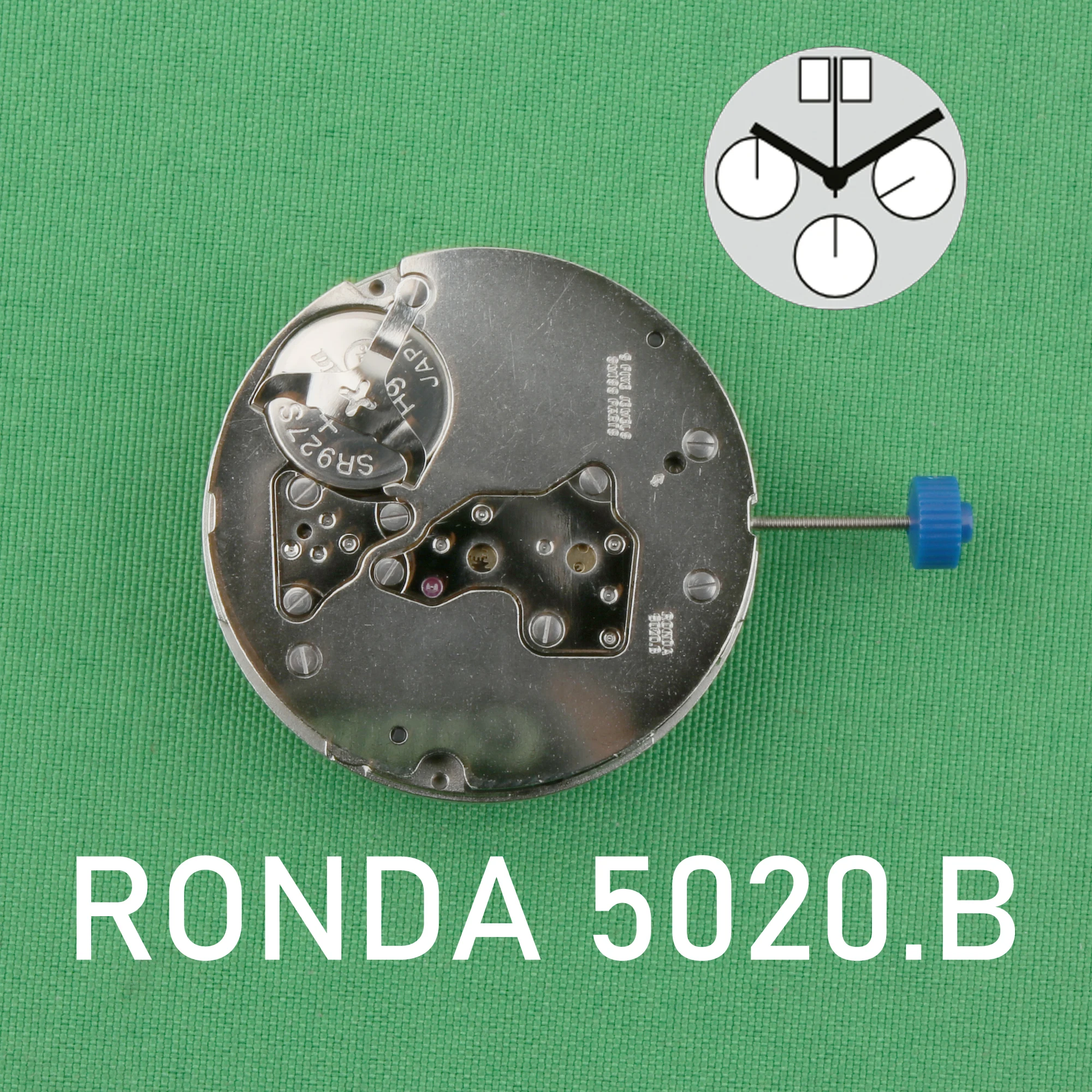 ساعة استبدال حركة روندا ، قطع غيار ماكينة بيضاء سويسرية ، 6 جواهر ، فضي مطلي ، 5020.b0 ، نيكل