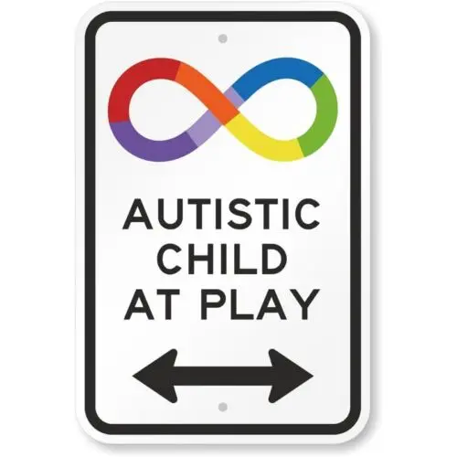 Autistic Child At Play Bi Directional Arrow Aluminum Weatherproof Sign p968