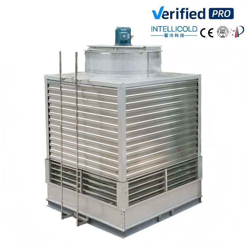 Industrial Cross Flow Cooling Tower Closed Loop Stainless Steel Heat Exchanger Efficient Fluid Refrigeration Plant 100kw