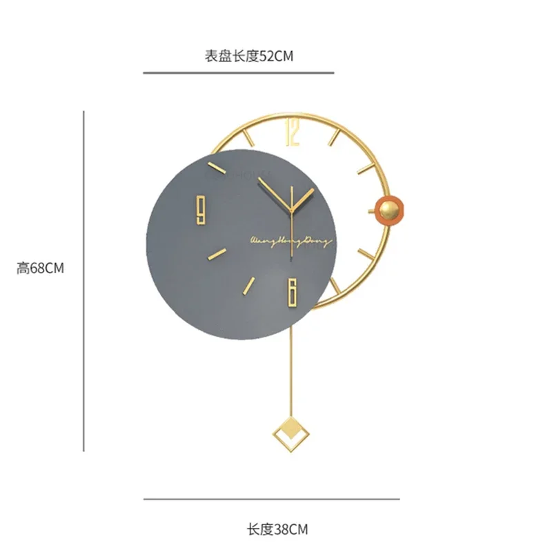 Modern Metal Wooden Decorative Wall Clock Living Room Furniture Large Wall Clock Creative Temperament Restaurant Wall Clock f