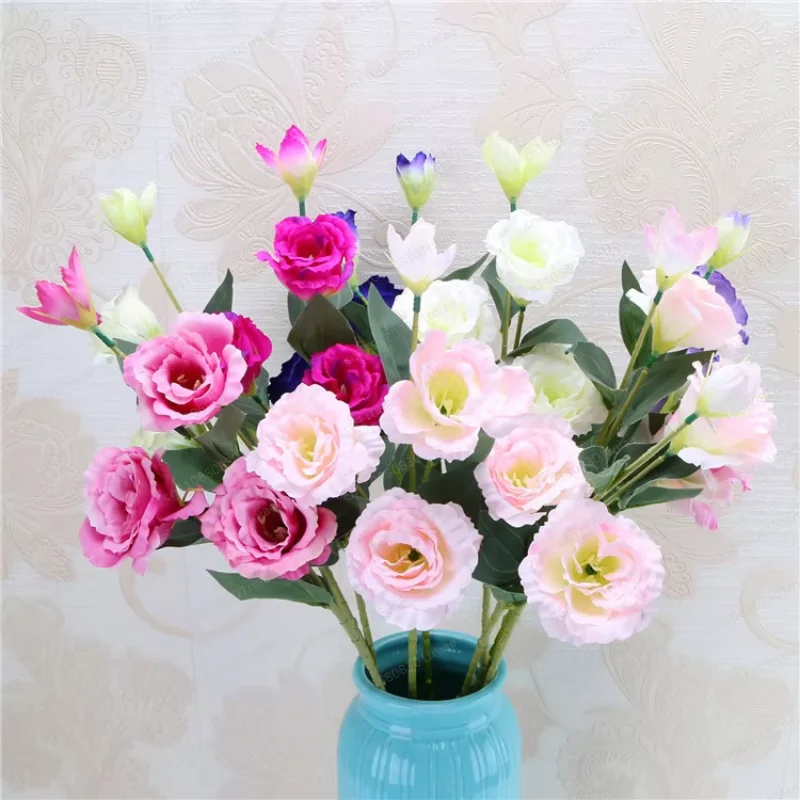 Purple artificial flowers, 4 grassland gentian grass, wedding arch, arranged with long stems, 10 Western-style silks