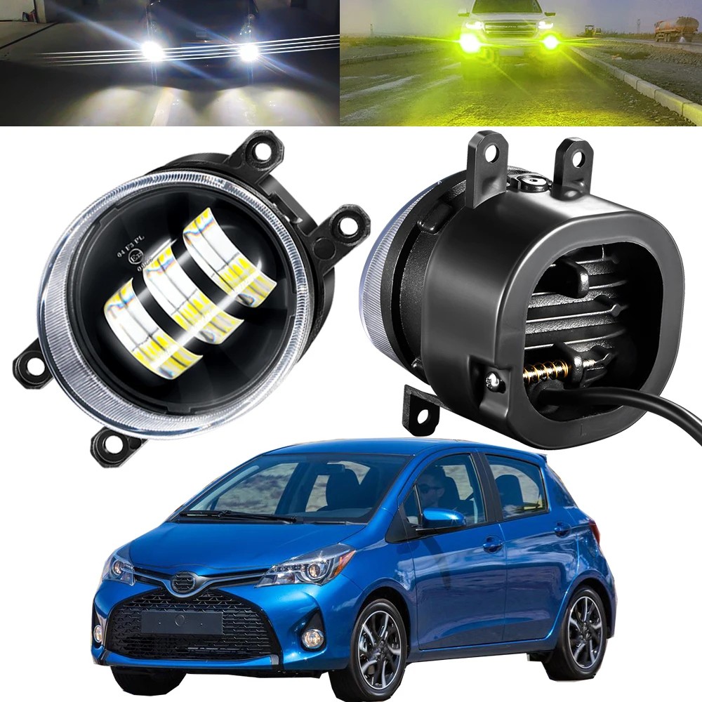 2 Pieces 30W Fog Light Assembly For Toyota Yaris (_P13_) Hatchback 2010-2019 Car LED Fog Daytime Running Lamp DRL 6000LM 12V