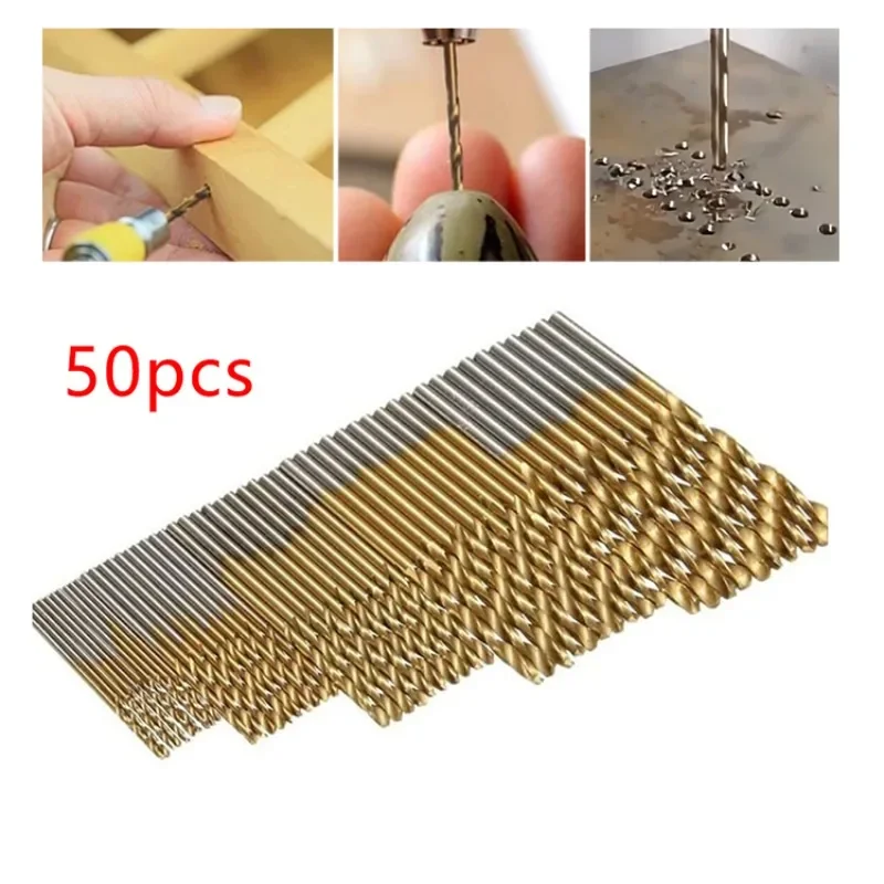 

50Pcs 1mm-3mm drill bit,Mini High Speed Steel Twist Drill Bit Set,Micro Straight Shank Wood Tools for Electric Drills