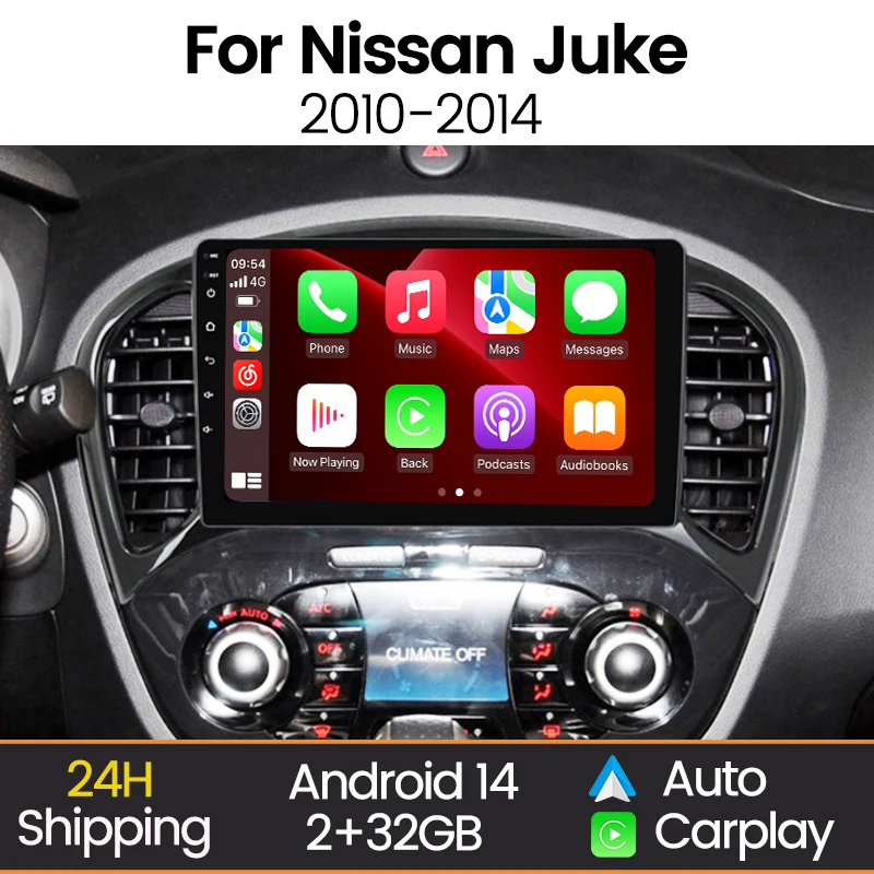 MEKEDE Car Radio Screen For Nissan Juke YF15 2010 - 2014 Wireless Carplay Multimedia Video Player Android Auto BT WIFI Autoradio