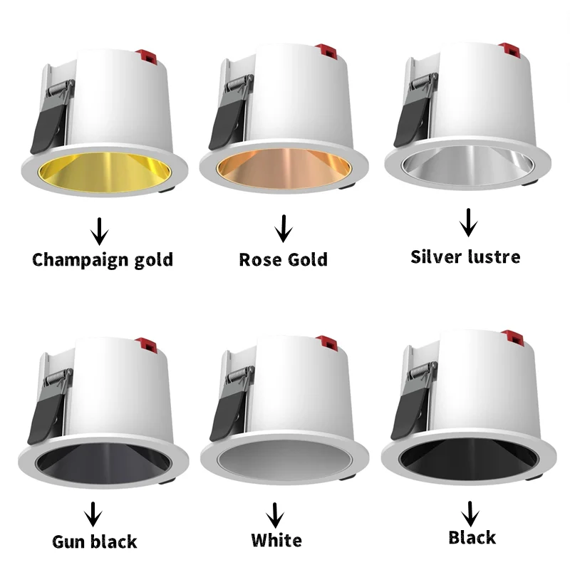 Embedded LED anti-glare downlight sky lantern living room no main light dimmable spotlight 7W9W12W15W home lighting decoration