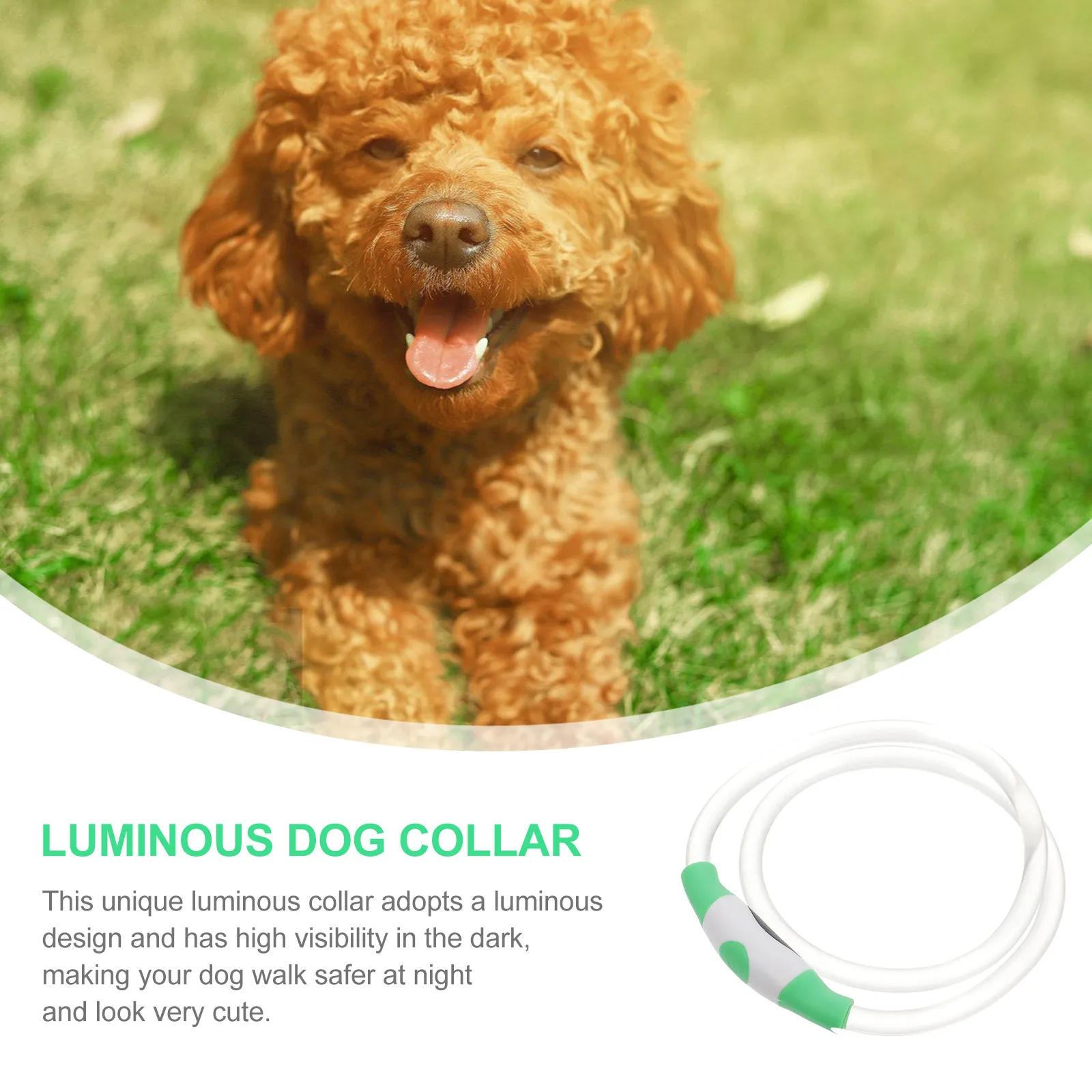 Luminous Pet Collar Adjustable Cuttable Glowing Dog Necklace Outdoor Night Safety Flashing Pet Accessory Light Effect Warning