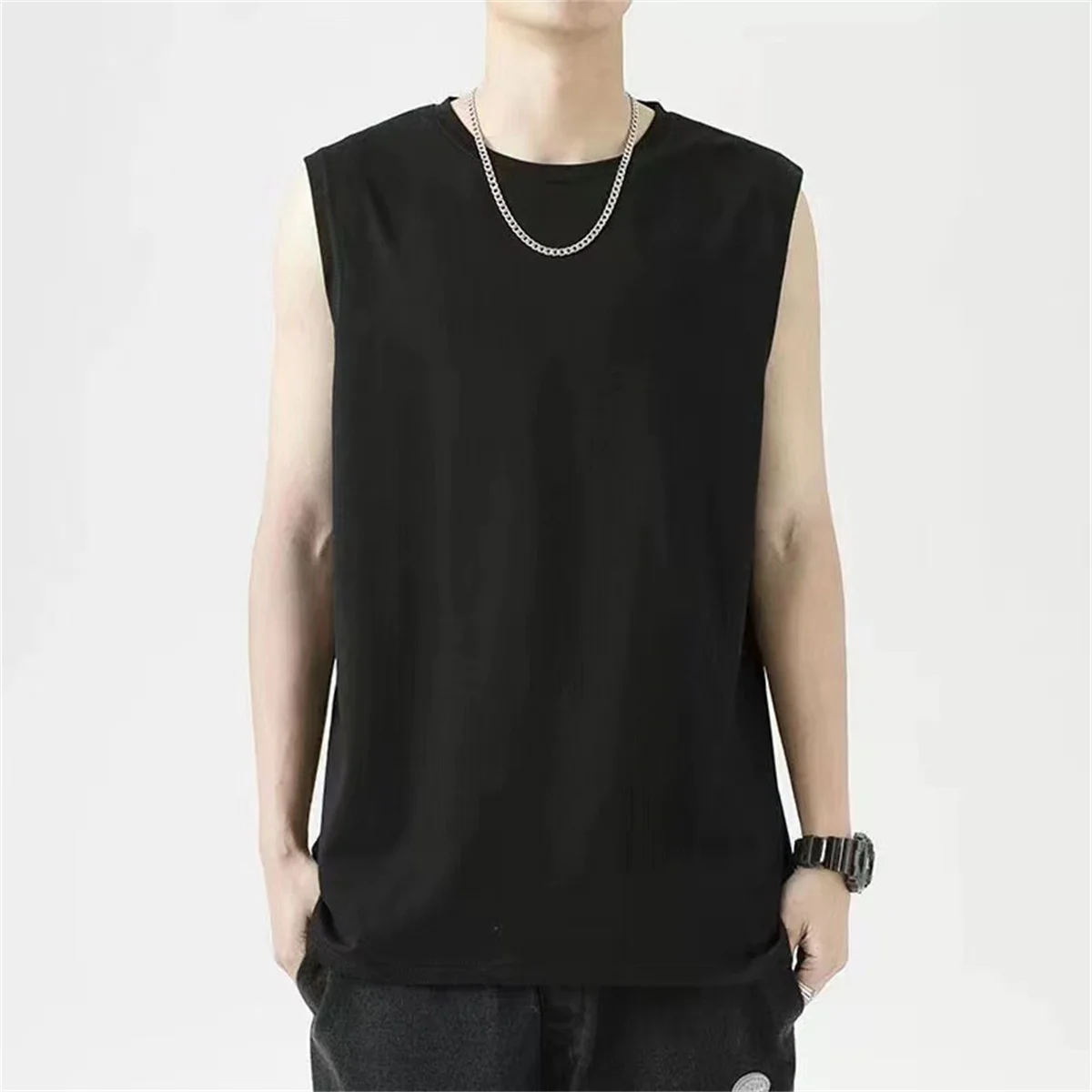 Fashion Solid Tank Tops Men Bodybuilding singlet Gym Stringer Sleeveless Shirt Blank Fitness Clothing Sportwear Muscle Vest