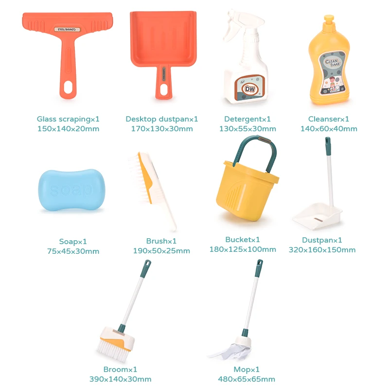 Interactive Kids' Cleaning Playset - Educational Pretend Play Cleaning Tools for Girls, Encourages Cognitive Development and Rol