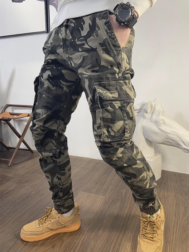 

Men's Vintage Style Casual Pants Camouflage Multi Pockets Cargo Pants Ankle-Length Outdoor Hiking Pants Jogger Pants