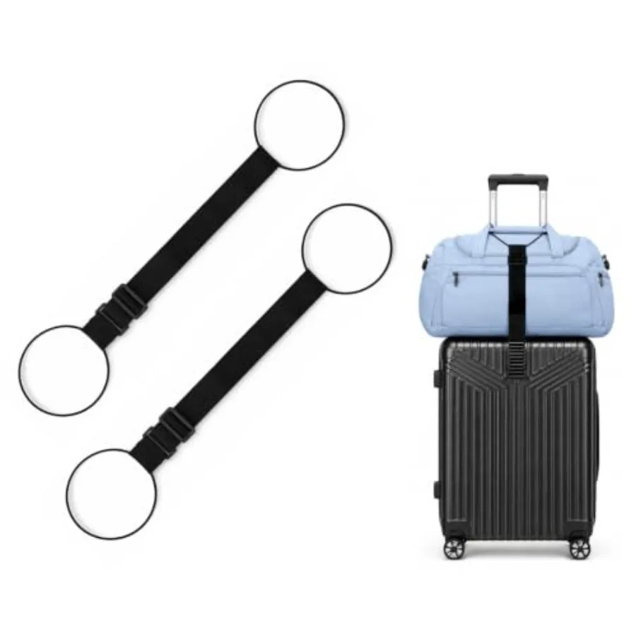 Add a Bag Luggage Straps 2 Pack Adjustable Nylon Elastic Belt Heavy Duty Secure Strap for Attaching Extra Bags Handbags Clothes