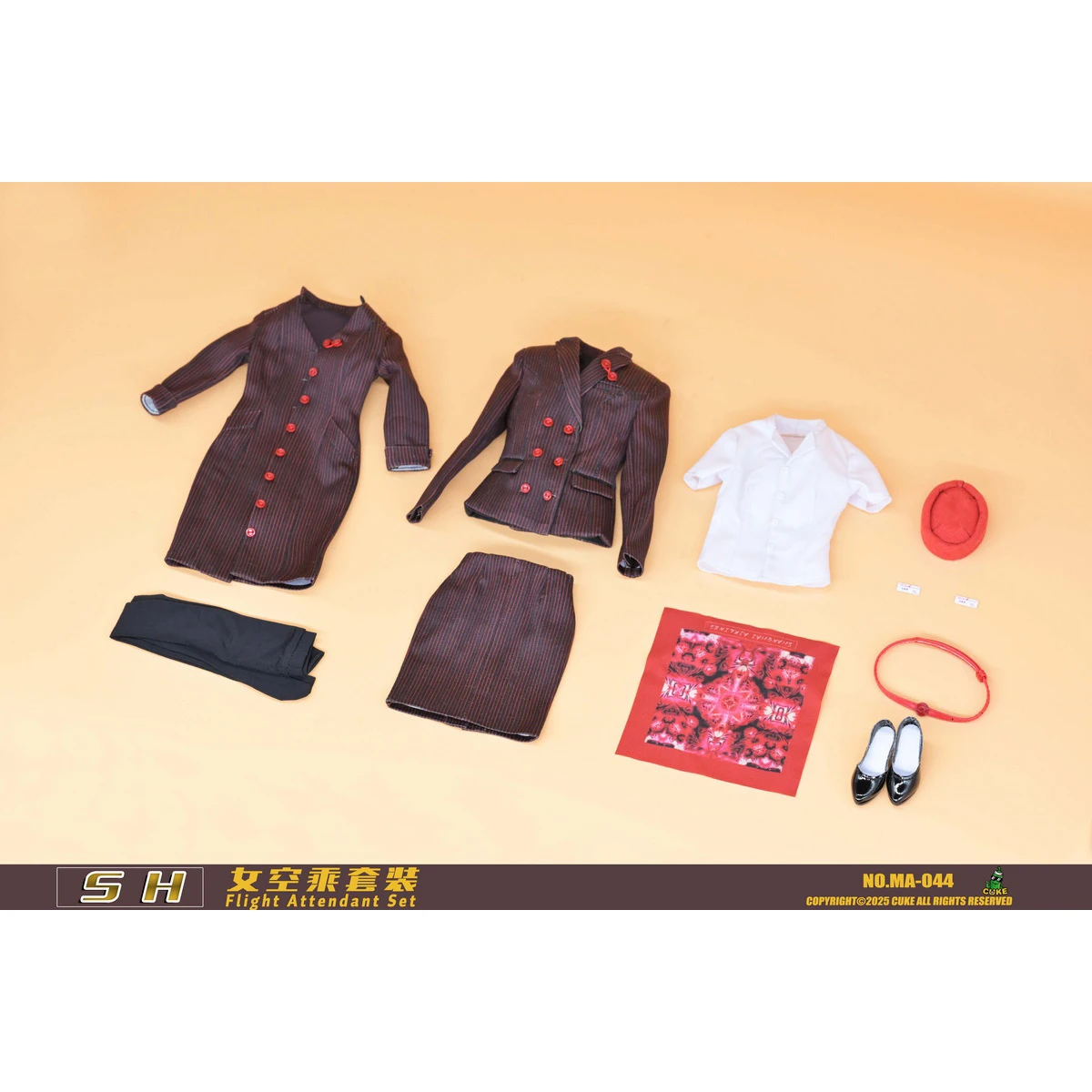 HIPLAY SH The Flight Attendant Set Boneca Roupas Acessório Fit 1/6 Figura de 12 polegadas