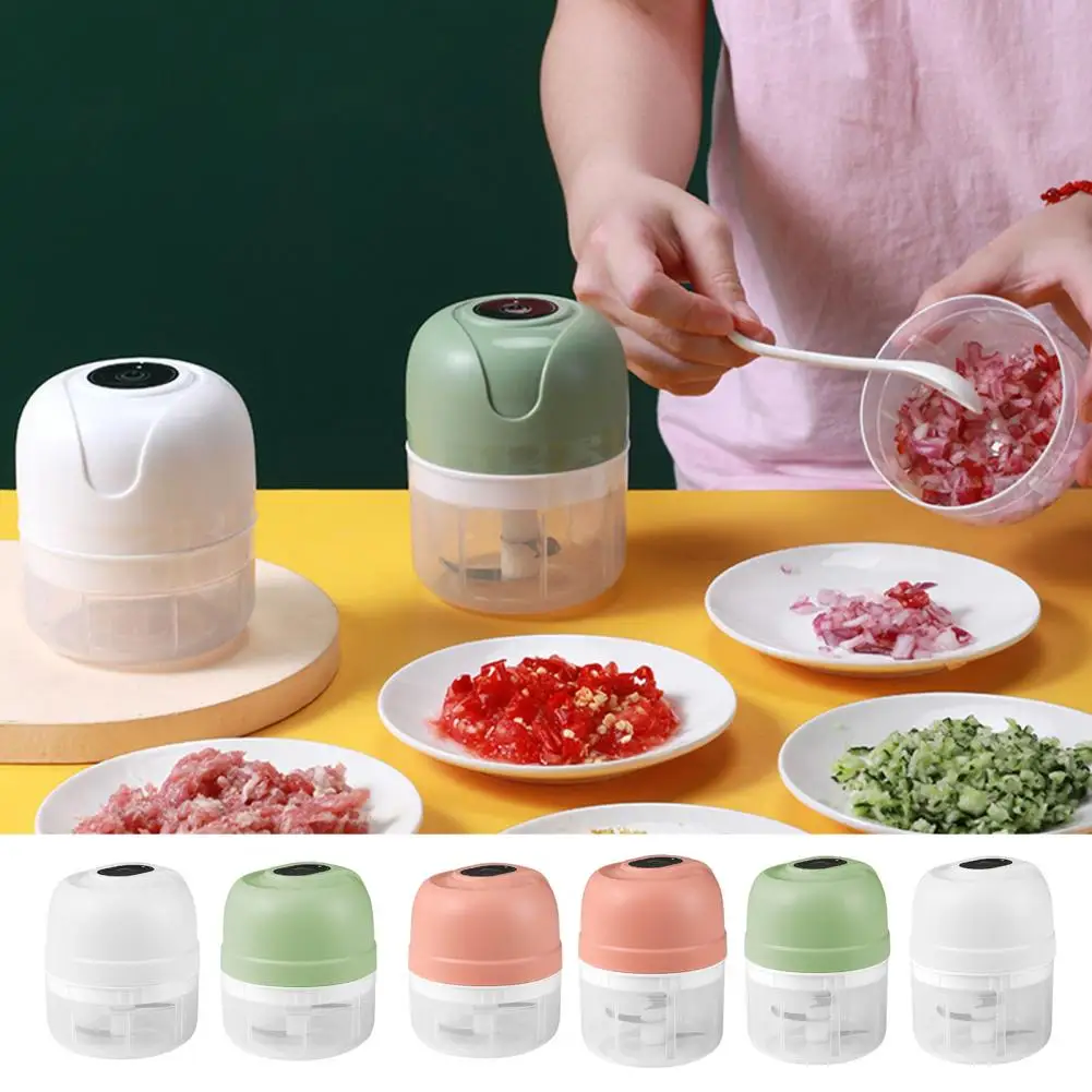 100/250ML Electric Garlic Masher USB Charging Food Processor Vegetable Onion Powerful Motor Chopper Professional Kitchen Gadget