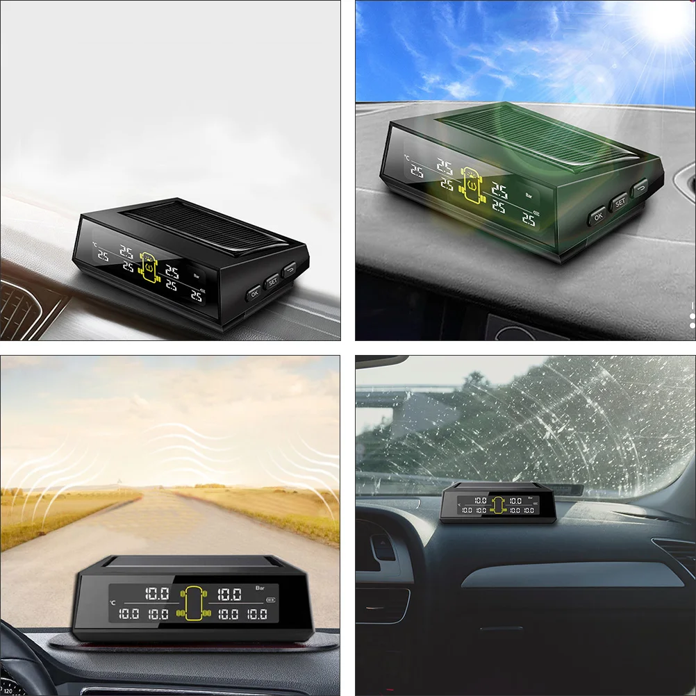 

1 set Tire Monitor System for Truck Bus Intelligent Vehicle RV 6 Sensors Solar USB Charging Smart Vehicle Alarm