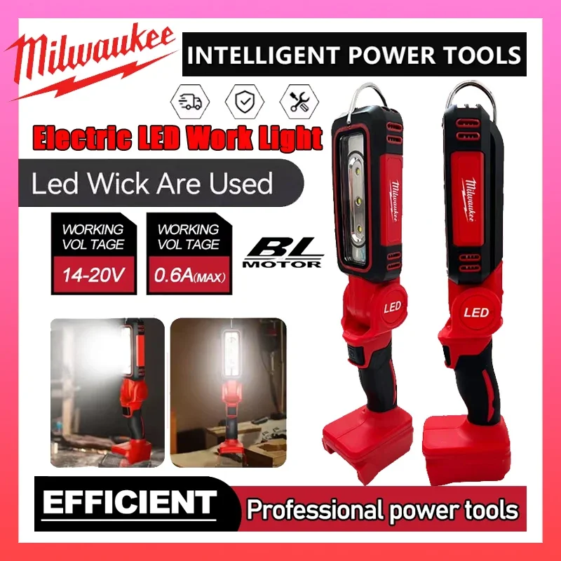 

Milwaukee LED Work Light Super Bright 90 DegreeClip on Light Lithium Battery 20V M18 Flood Light Outdoor Lighting Camping