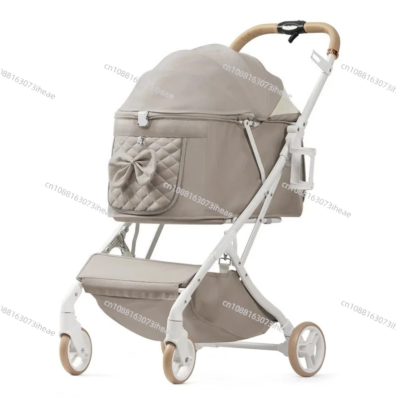 Outdoor Pet Pram One Click Folding Stroller Dog Cat Lightweight Trolley Small Pets Travel Breathable Puppy Supplies
