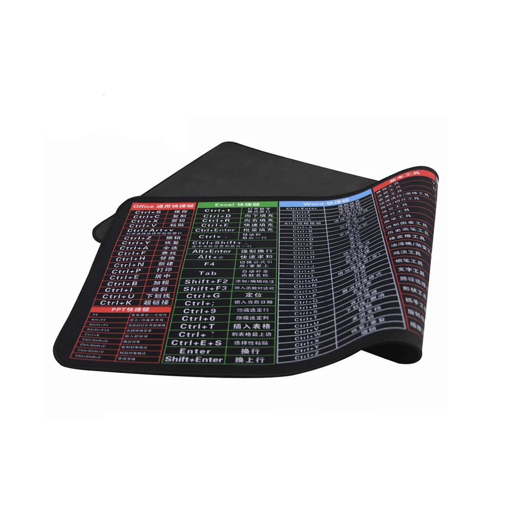 40 × 90 cm Engish Shortcut Key Mousepad PS PR CAD Hotkey Pad Japanese Chinese Shortcut Key Keyboard Pad