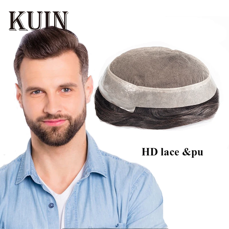 Australia Toupee Men HD Lace Pu Wigs For Men 100% Idian Human Hair Male Hair Prosthesis Breathable Mans Wig Capillary Prosthesis