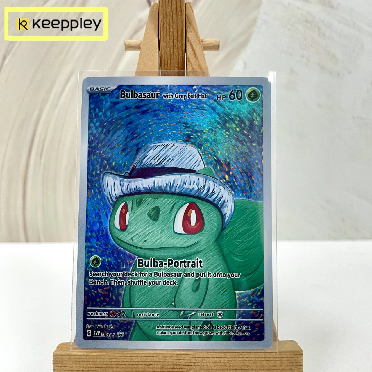Keeppley Pokemon Diy Van Gogh Museum Series Trading Batlle Cards Anime Character Collectible Cards Anime Kids Toy