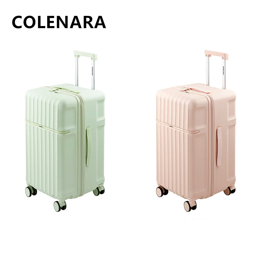 COLENARA New Suitcase ABS+PC Boarding Box 20“24”26 Inch Large Capacity Trolley Case Family Travel Essentials Cabin Luggage