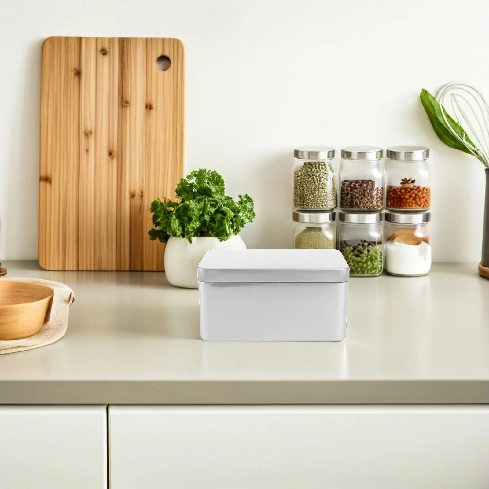 

2Pcs Tea Box Bulk Packaging Rectangular Tinplate Storage Canister Household Tea Organizer Container Rectangular Storage Box