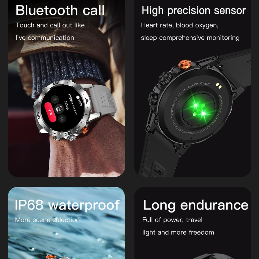 L13 Đồng Hồ Thông Minh GT05 Nam Đồng Hồ Thông Minh SmartWatch Điện Tâm Đồ PPG Chống Thấm Nước Hình Răng Gọi Áp Thời Trang Đeo Tay Vòng Tay Tập Thể Hình PK L7