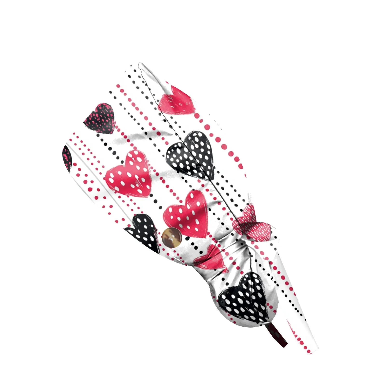 

Fashion Valentine'S Day Printed Nurse Hat Casual Women'S Ponytail Hats Washing Hats Baotou Hat Dustproof Hat Nursing Work Hats