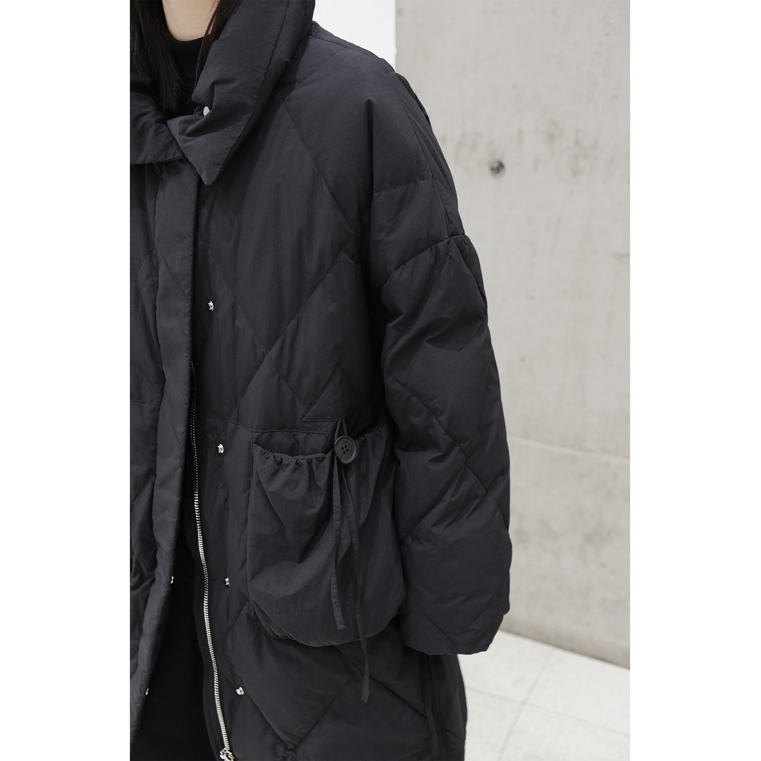 UMI MAO Yamamoto Dark Coat Niche Large Pocket Shaped Buckle Down Jacket With Thick And Warm 90 White Duck Down Jacket Y2K