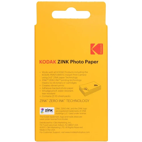 Imagen 2 del producto 20-100 hojas para papel fotográfico Kodak 2""x3 Premium Zink Compatible con Kodak Smile, Kodak Step, papel PRINTOMÁTICO