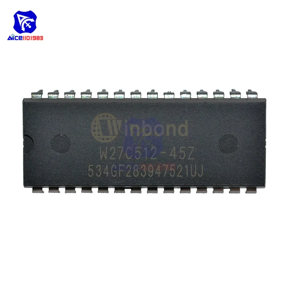 Diymore 5 قطعة رقائق IC W27C512 W27C512-45Z 28DIP IC EEPROM 512KBIT الدوائر المتكاملة الأصلية