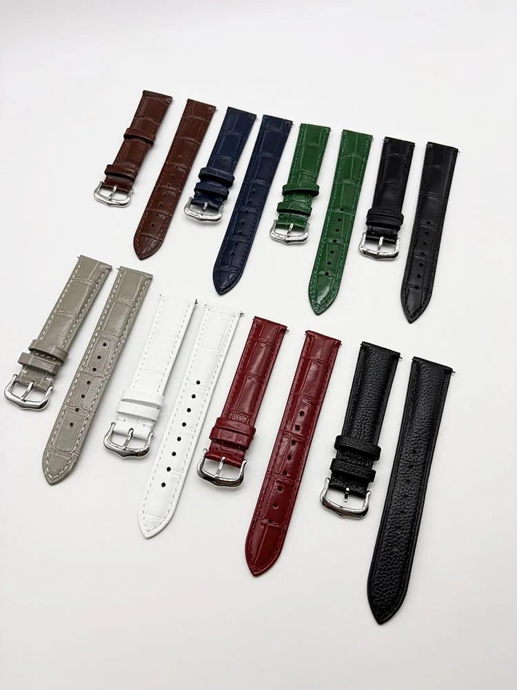 Watch Strap Suitable For Cartie Santos Tank Solo WatchBand Classic Calfskin Leather Quick Release Replacement Bracelet