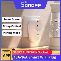 SONOFF S26R2 WiFi Smart Plug 16A EU Wireless Socket DE/FR Power Socket Smart Home Remote Control Works with Alexa Google Home