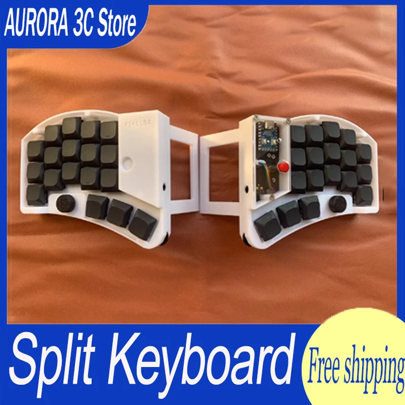 Red Dot Split Keyboard Portable 36keys Dual-Knob Gateron Hot Swap Custom Keyboard 3d Printing Case Vial With Mechanical Keyboard