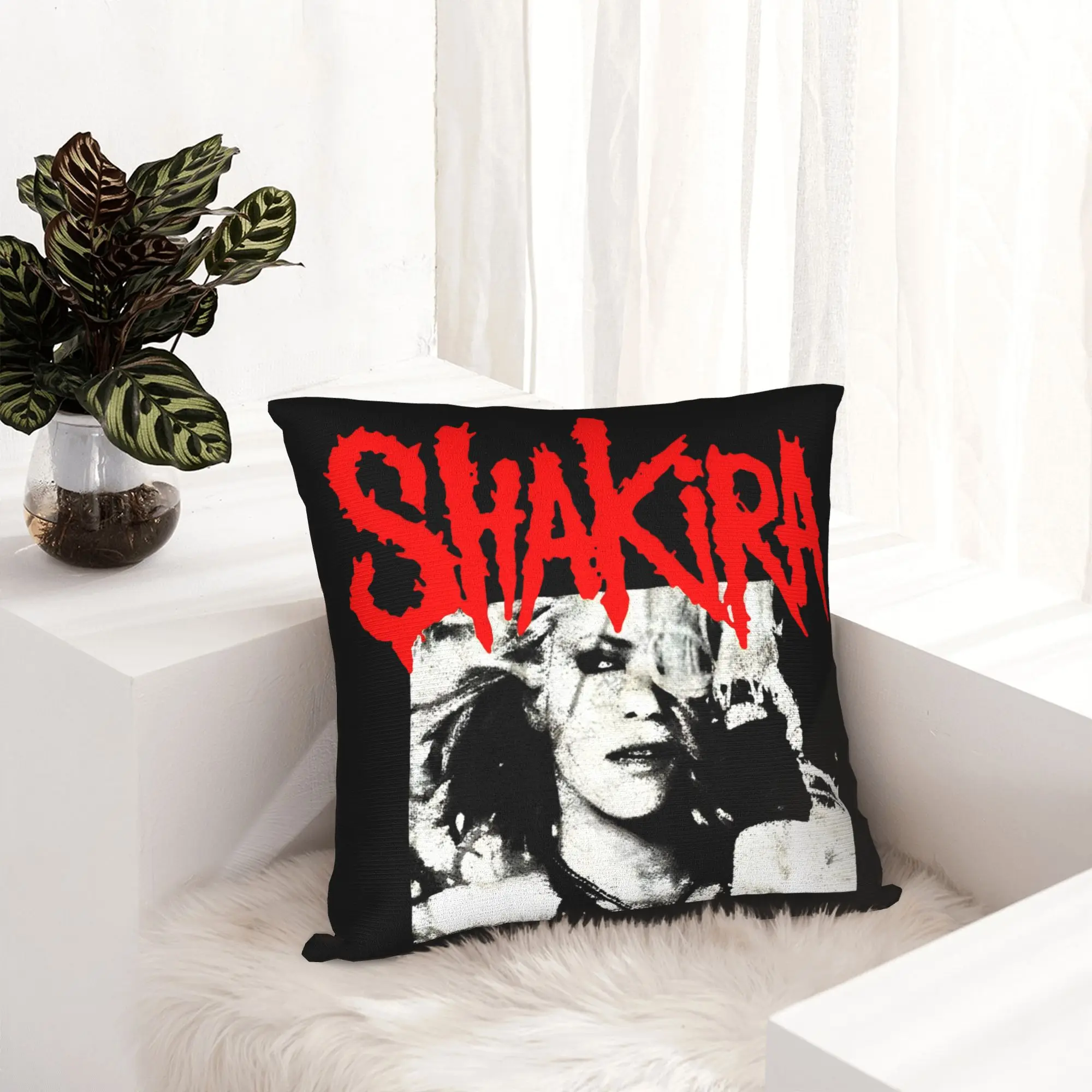 Shakira Metal Style Pillowcase Printing Polyester Cushion Cover Gift  Pillow Case Cover Living Room Square 40X40cm