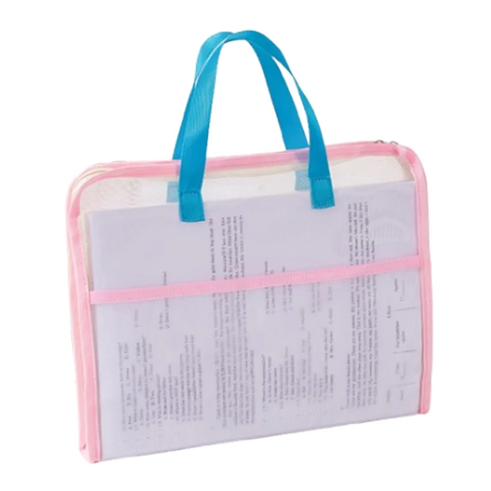 

Candy Color Test Paper Storage Bag Multifunctional 3 Compartments Stationery Organizer Pouch Waterproof Portable
