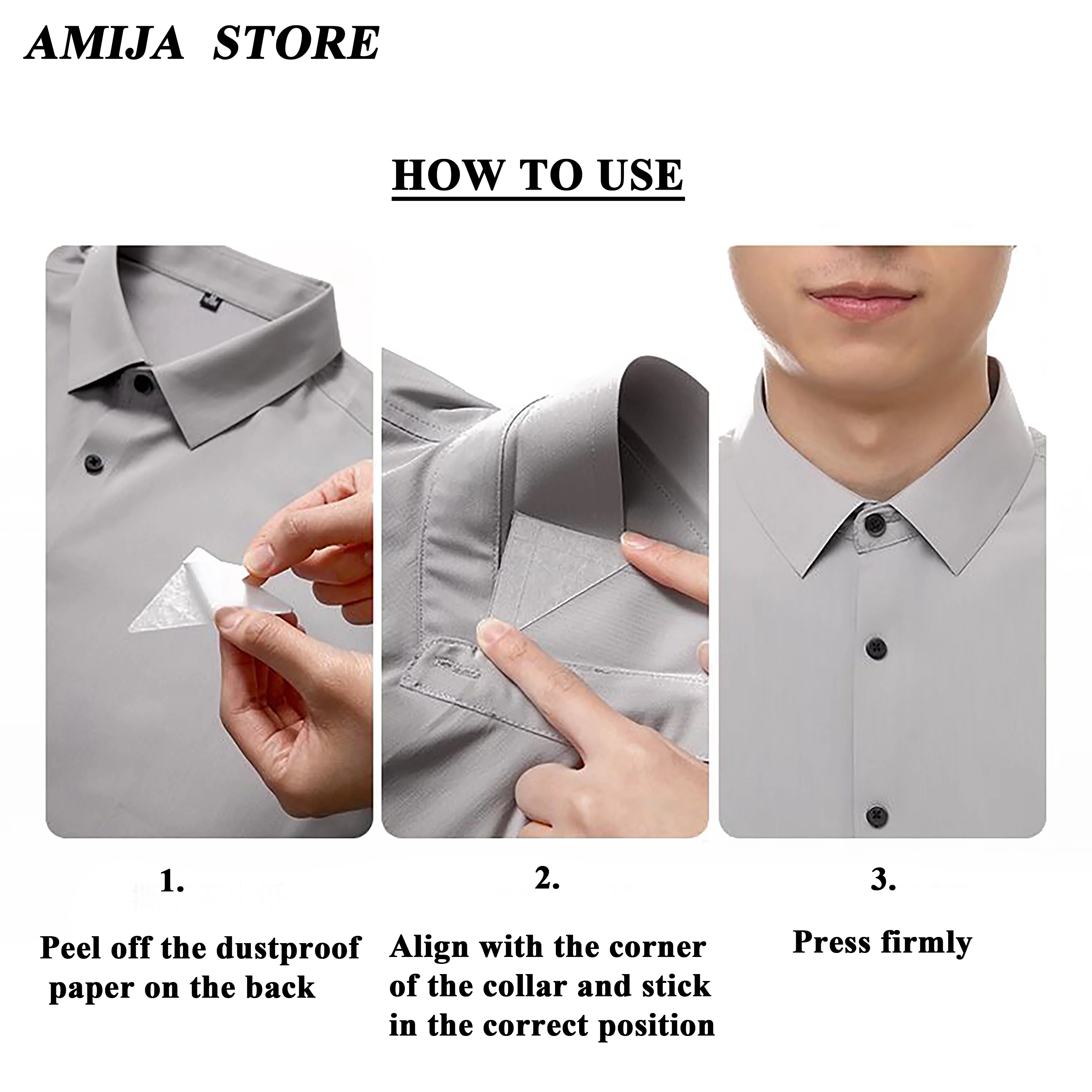 10/20/30 Pcs Collar Stays For Man Collar Sticker Collar Does Not Slant Artifact PVC Adhesive Patches For Clothing Collar Support