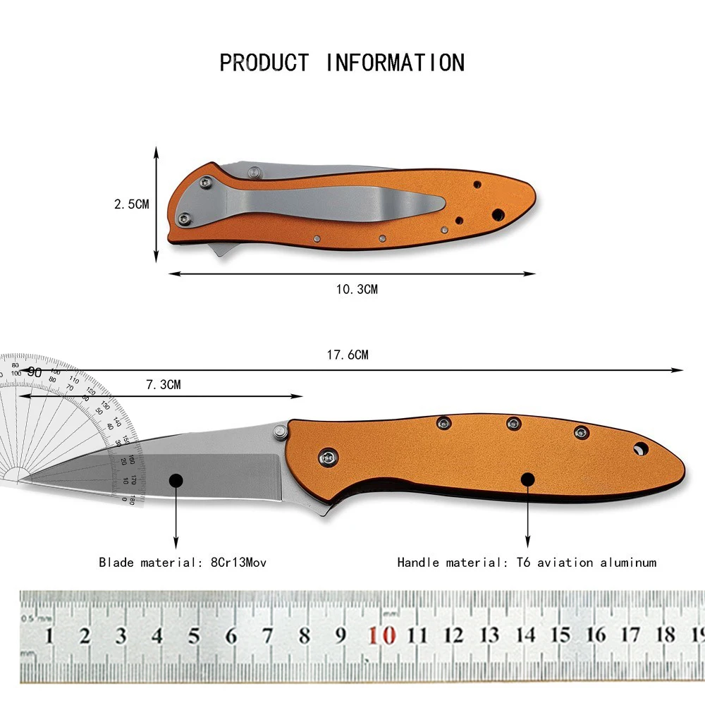 KS 1660 Onion Leek Tactical Flipper Folding Knife Stainless Steel Handle Outdoor Hunting Camping Knives Pocket Sharp EDC Tools