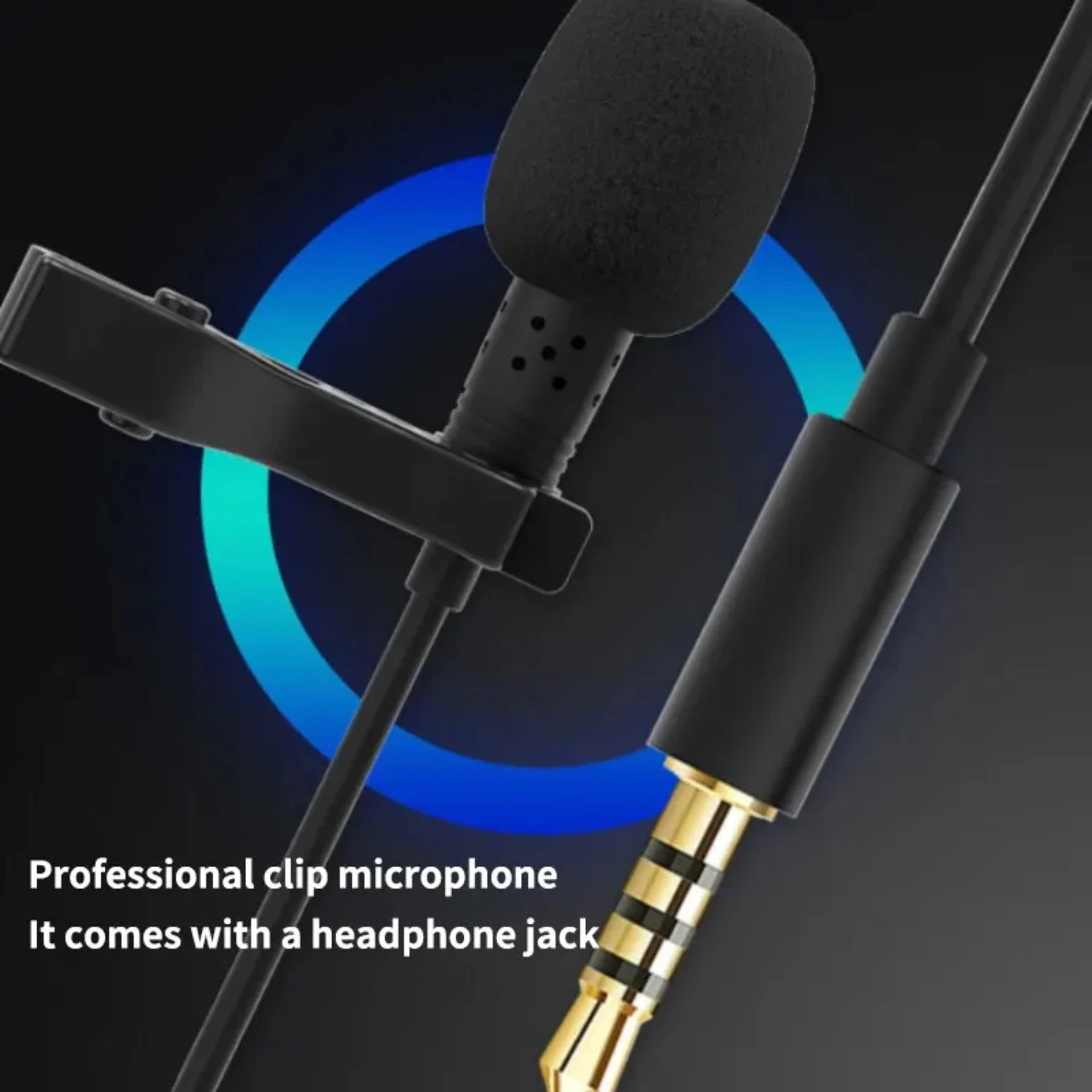 首輪クリップマイクミニポータブル小型マイクライブブロードキャスト食べるブロードキャスト携帯電話コンピュータ録音ノイズリダクション