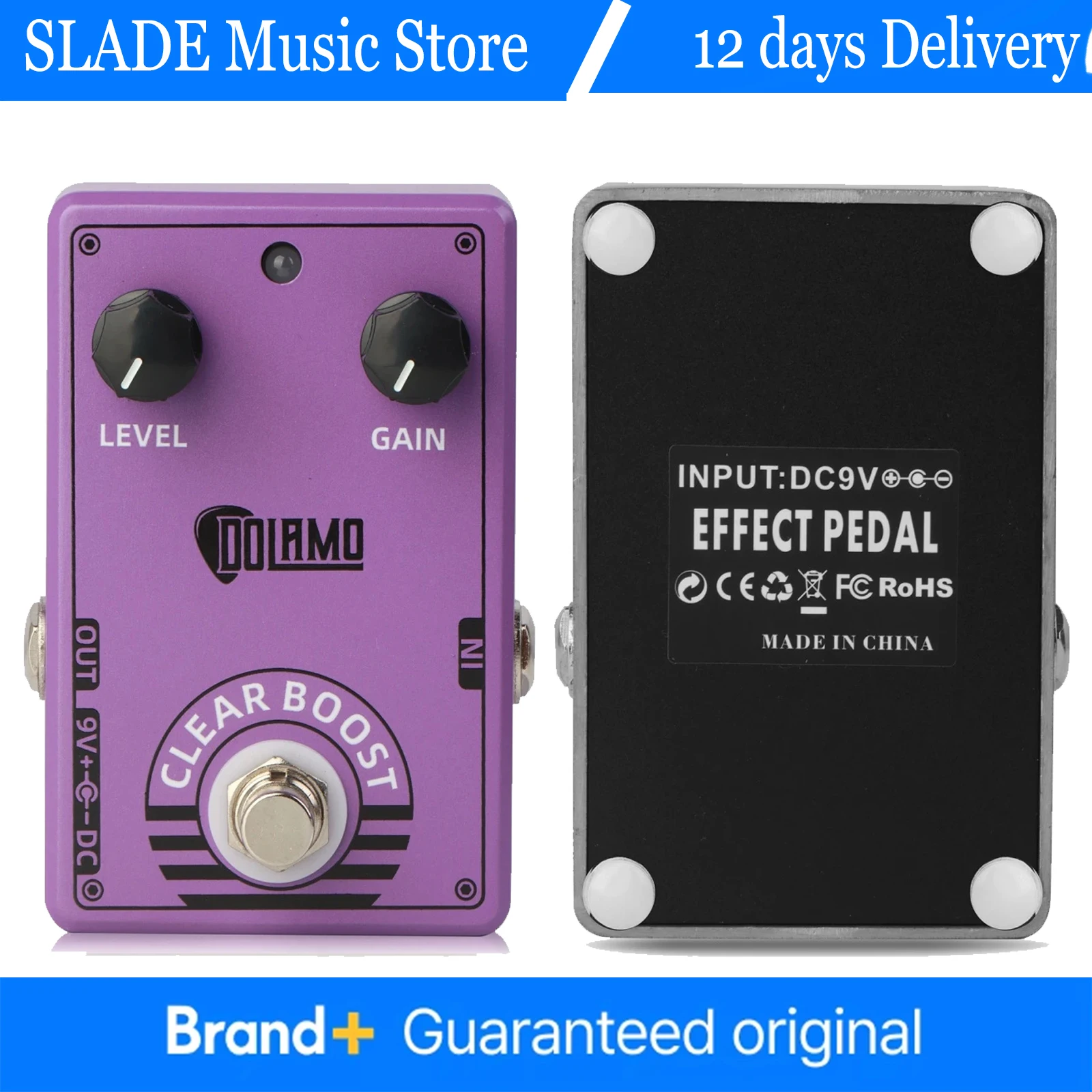 

D-6 Clear Boost Electrical Guitar Effect Pedal True Bypass Alloy Casing Level and Gain Controls Guitar New Function Effect Pedal