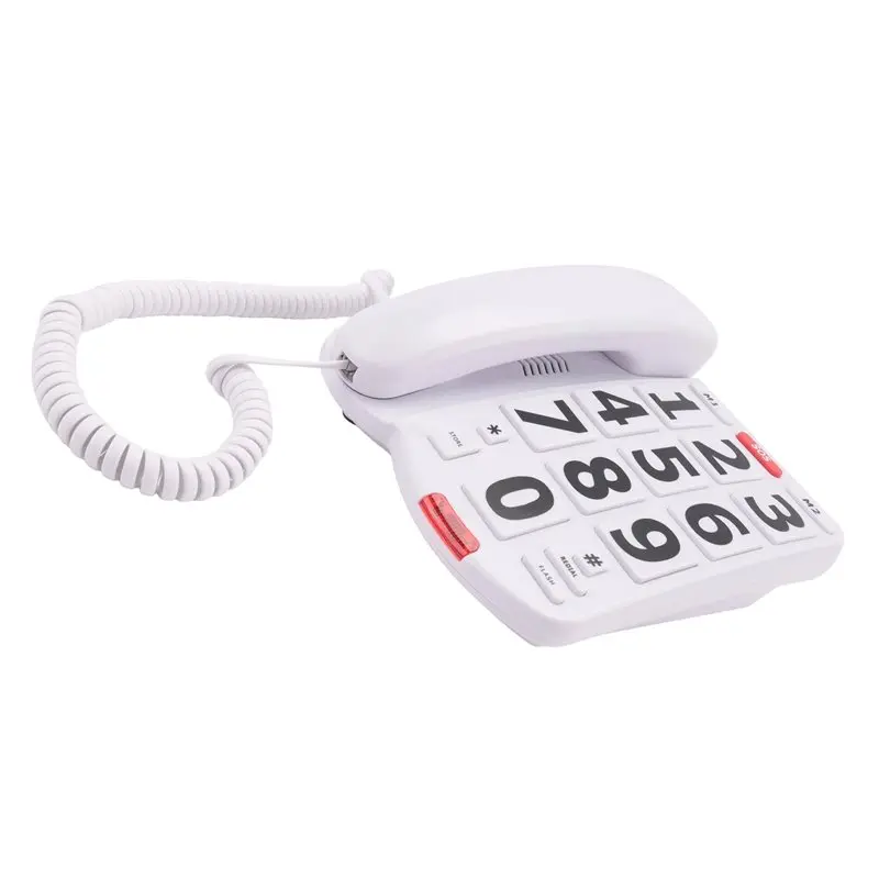 A01K-Big Button Phone For Elderly Seniors, Home Land Line Phone One Key For Help Telephone For The Visually Hearing Impaired