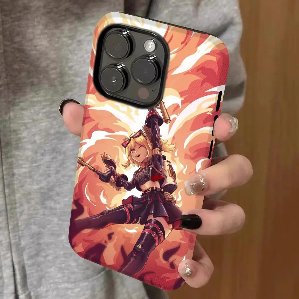 

Burnice White Phone Case Double-layered 2-in-1 Film Case For IPhone 16 15 Promax 14 13 Pro 12 11 plus Samsung S25 24 23 Covers