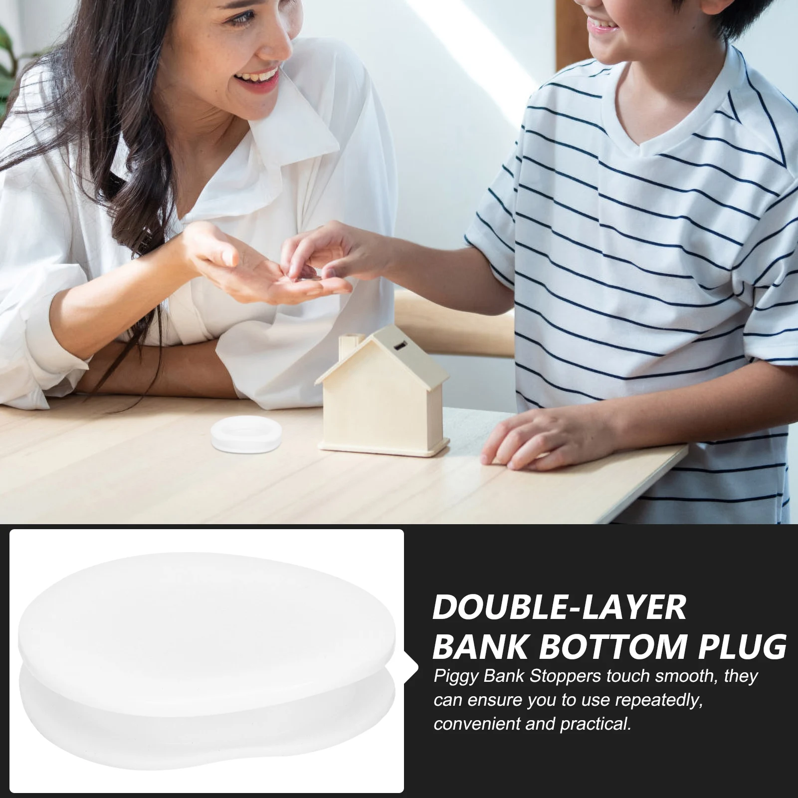 

40Pcs Piggy Bank Stopper Plastic Bottom Caps Closure Plugs Replacement Money Box Insert Stoppers Secure Coin Saving