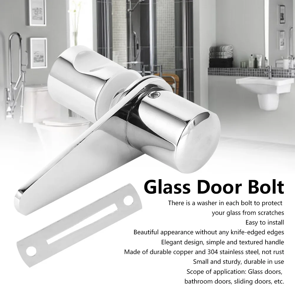 

Glass Door Latch Bathroom Lock Copper 304 Stainless Steel Scratch Proof For Shower Glass Door 8-12mm Thick