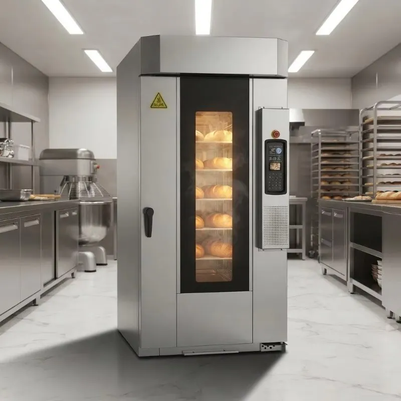 New Full Automatic Rotary Digital Control Gas/Electric Commercial Croissant Bread Oven with Large Capacity