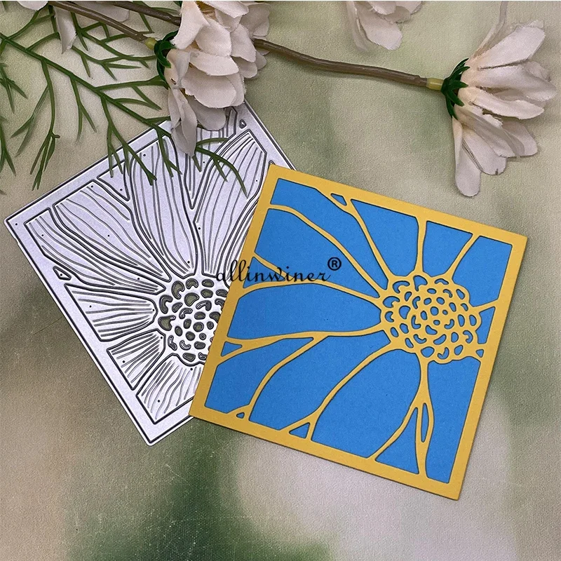 

Flower square frame Metal Cutting Dies Stencils For DIY Scrapbooking Decorative Embossing Handcraft Die Cutting Template